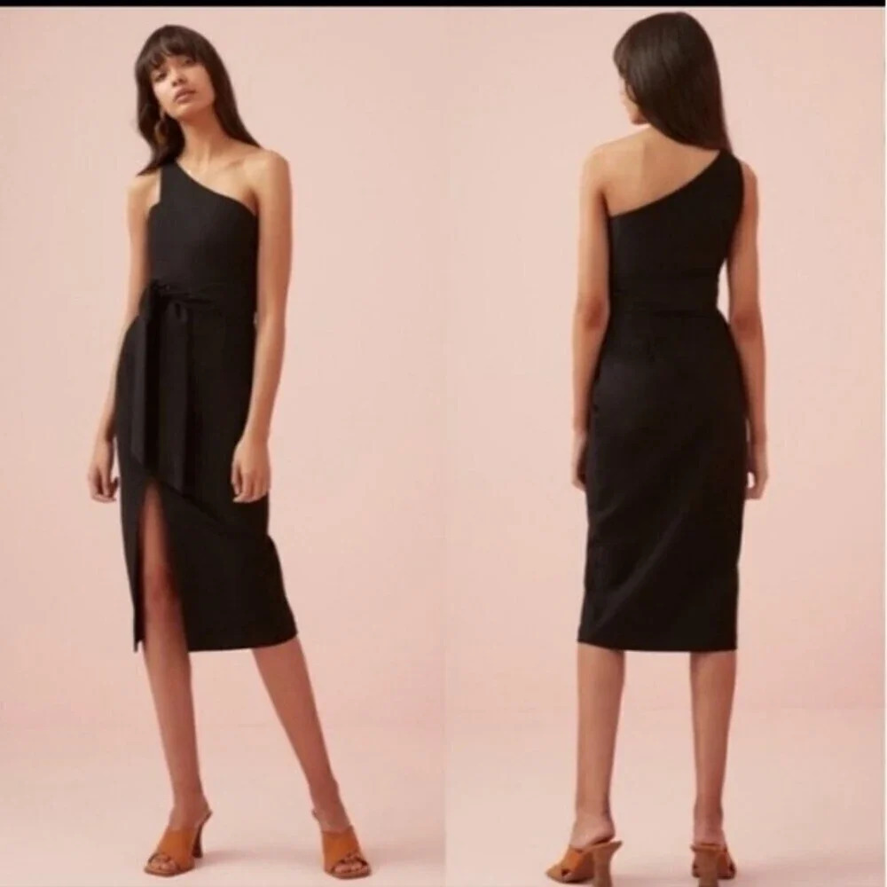 Finders keepers Francis One Shoulders Midi Dress Black Sz 0-2